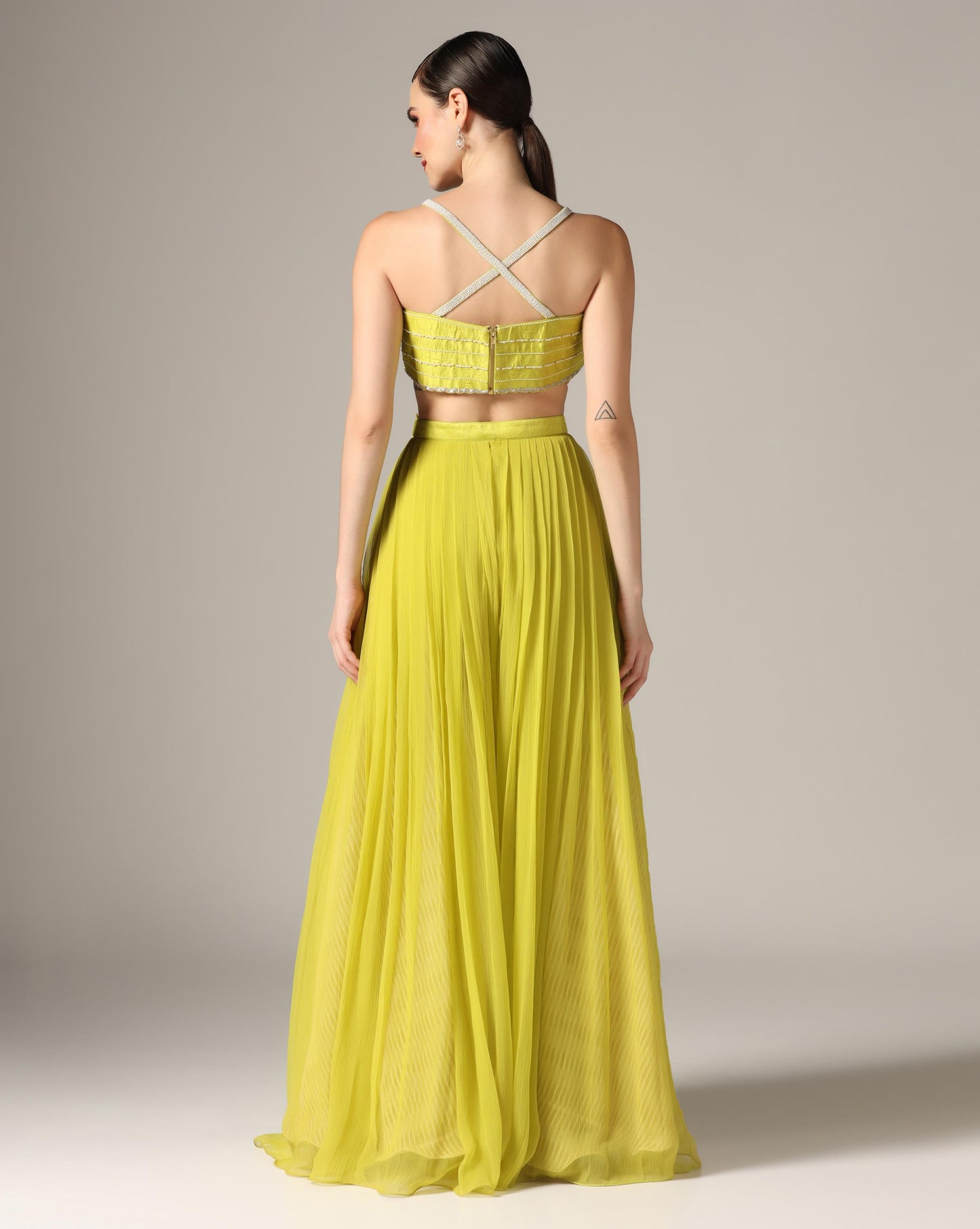 Jade Green Organza Printed Co-Ord Set