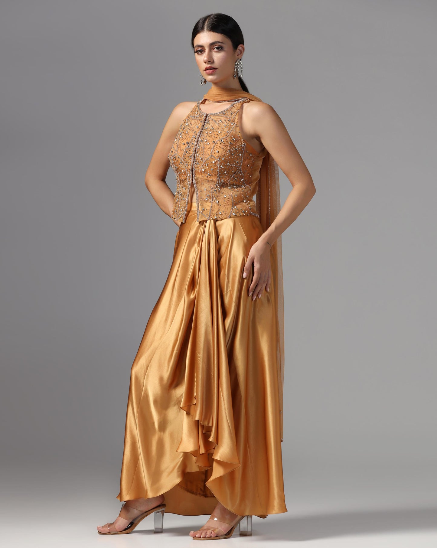 Draped Skirt Set