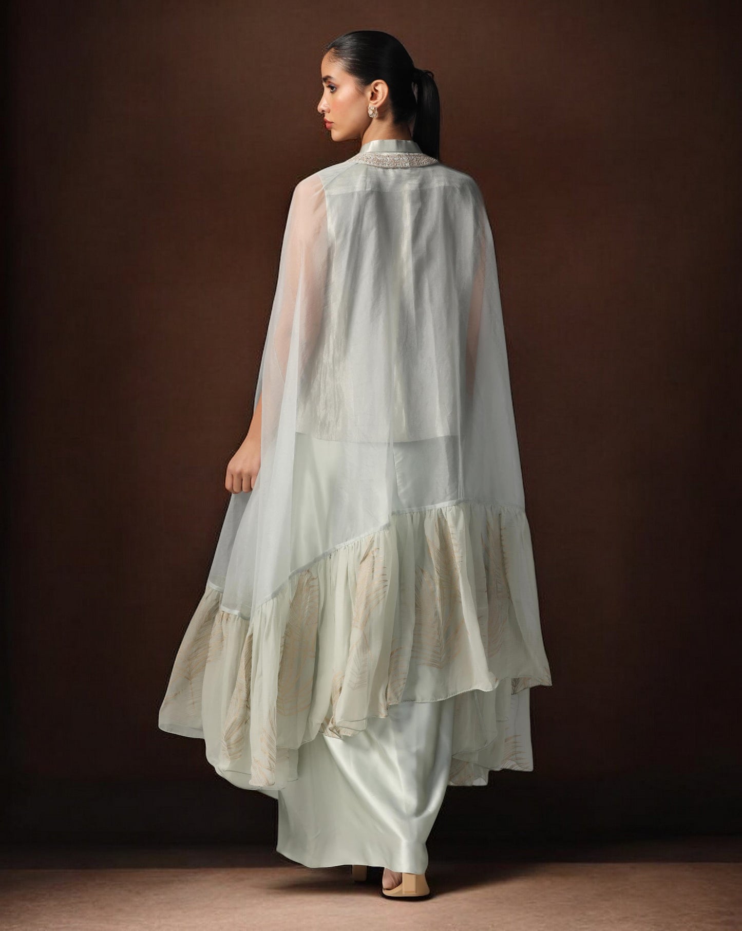 Silver Mist Layered Cape Set