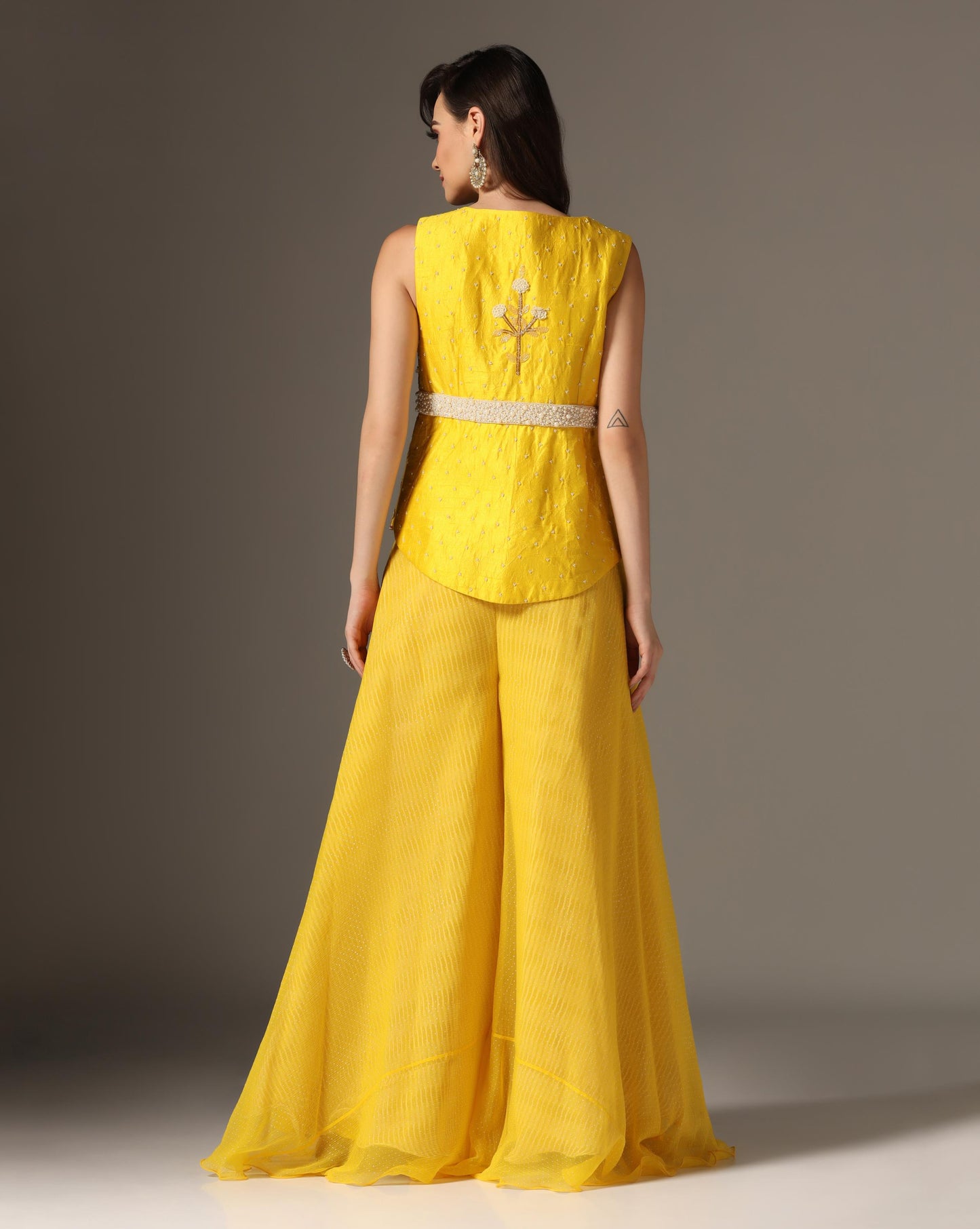 Mughal jali peplum with palazzo