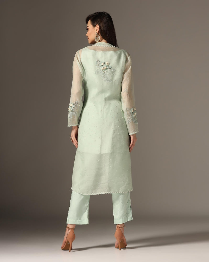 Mint Long Jacket Set Yashodhara