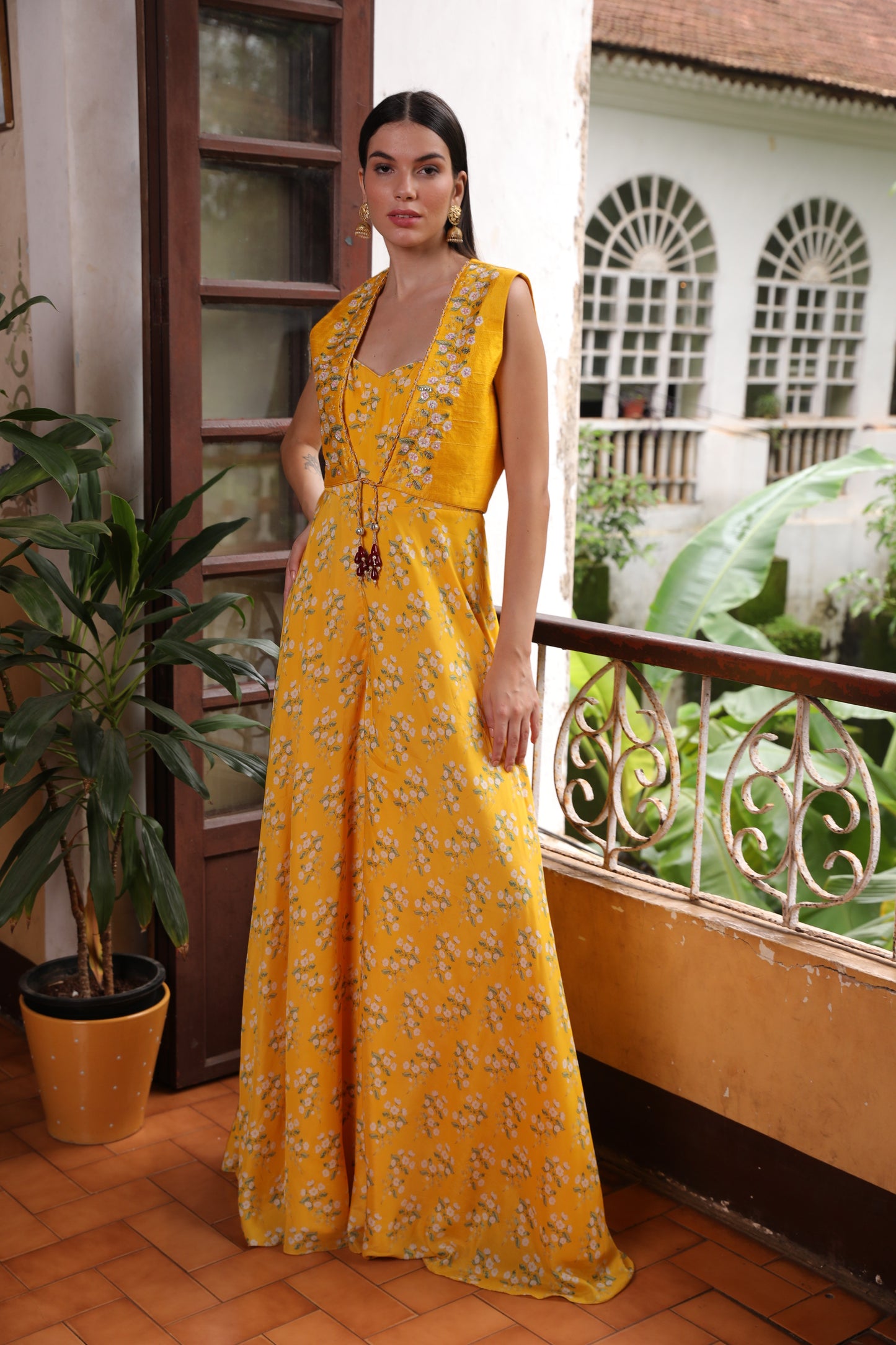 Marigold Meadow Jacket Set Yashodhara