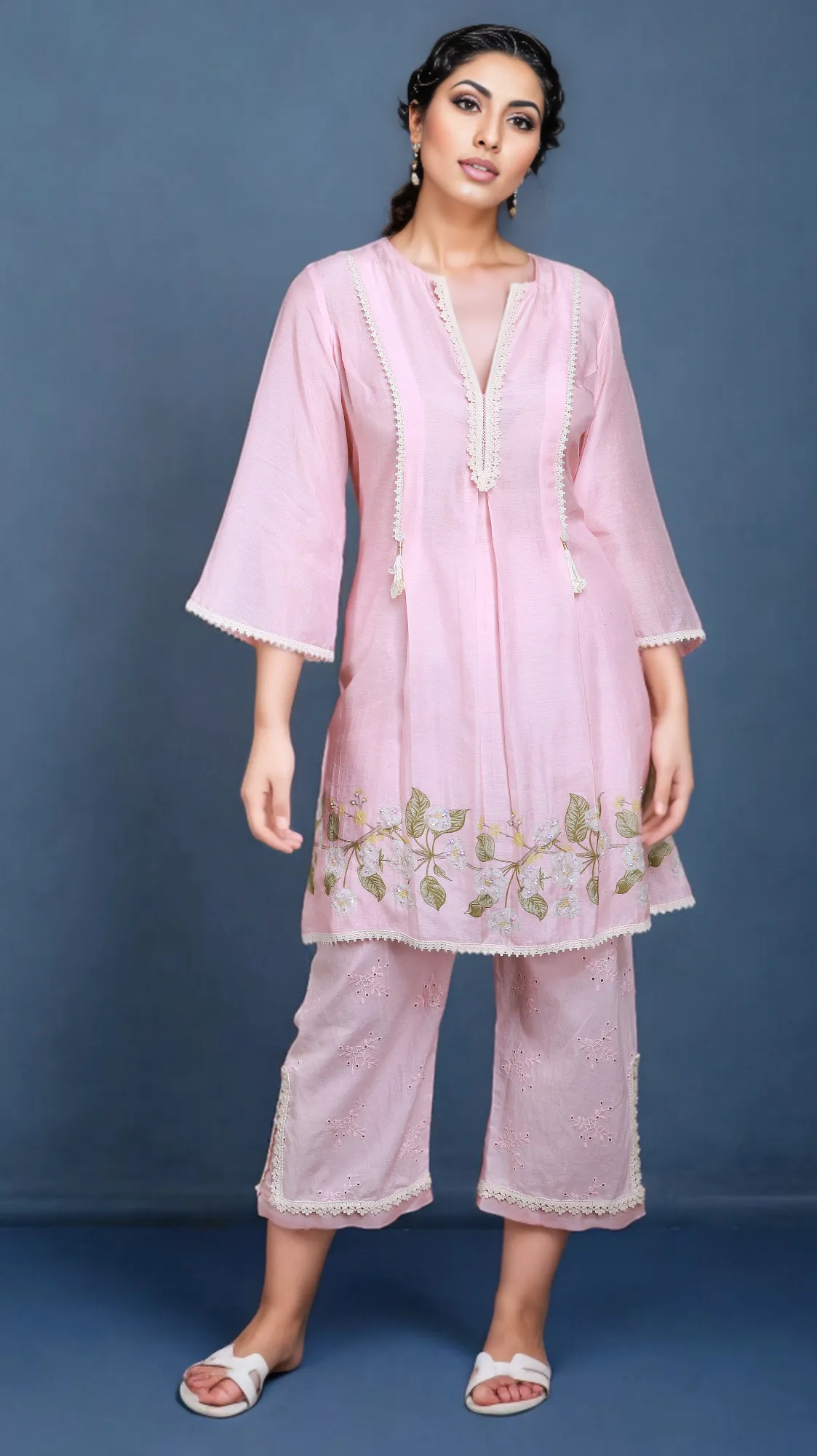 Cotton Silk Floral Print Kurti