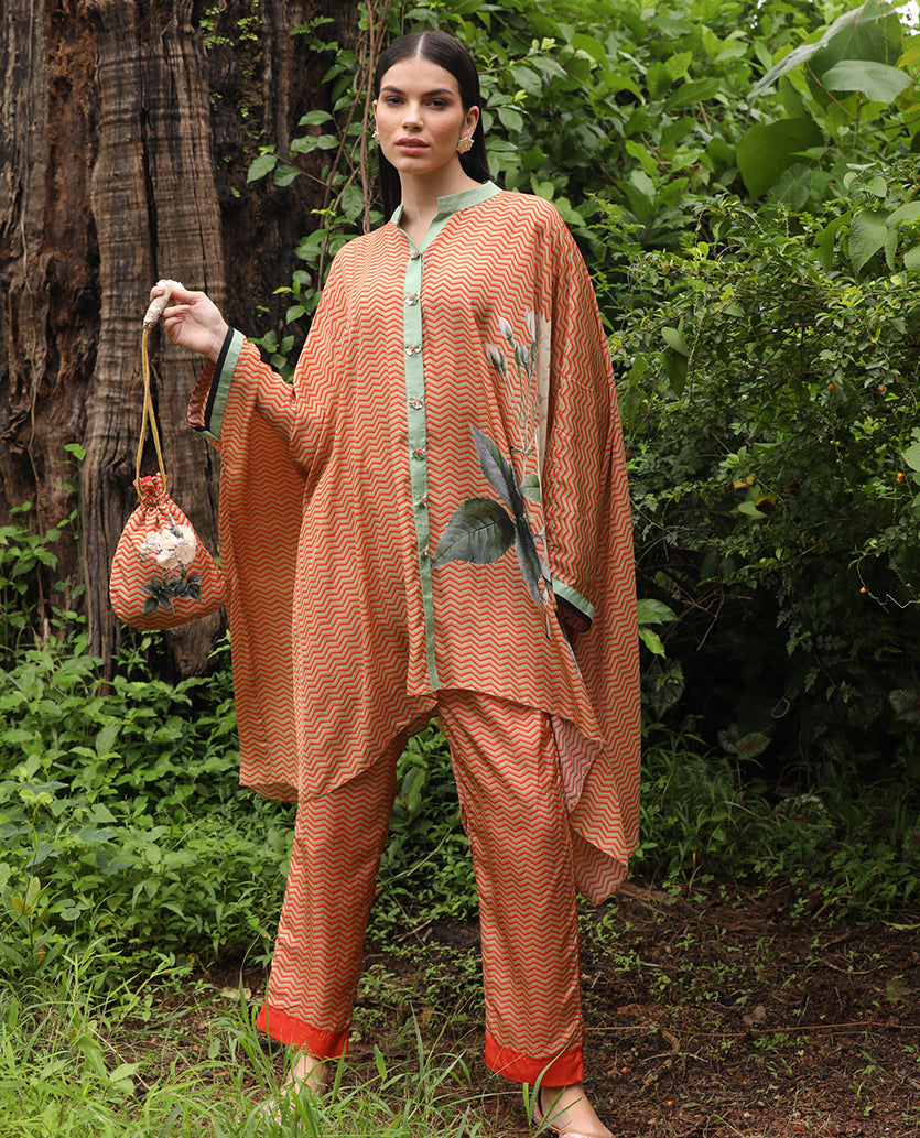 Terracotta Bloom Kaftan Set Yashodhara