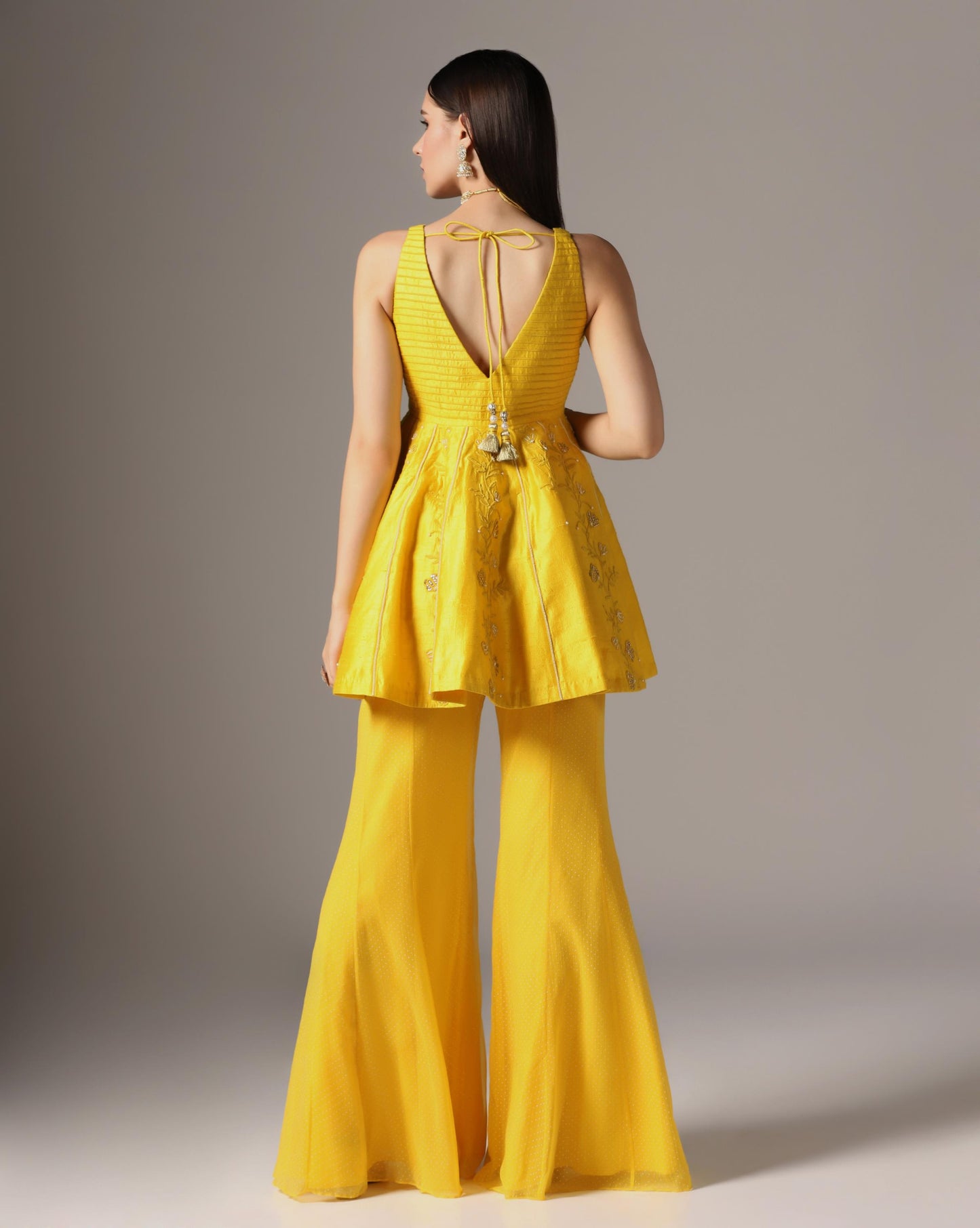 Embroidered kali kurti set