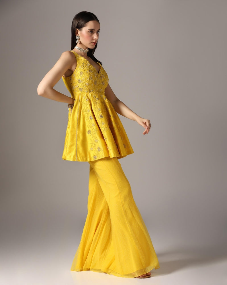 Embroidered kali kurti set Yashodhara