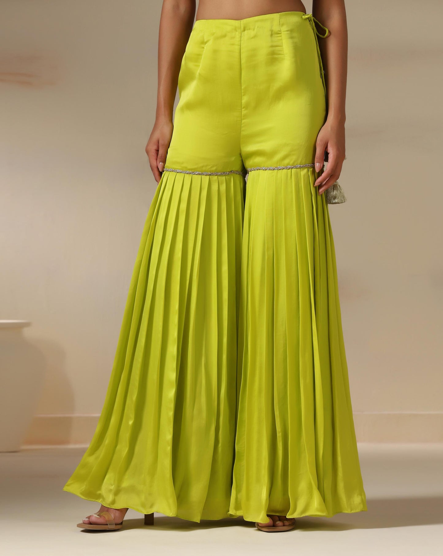 Lime Glow Sharara Set