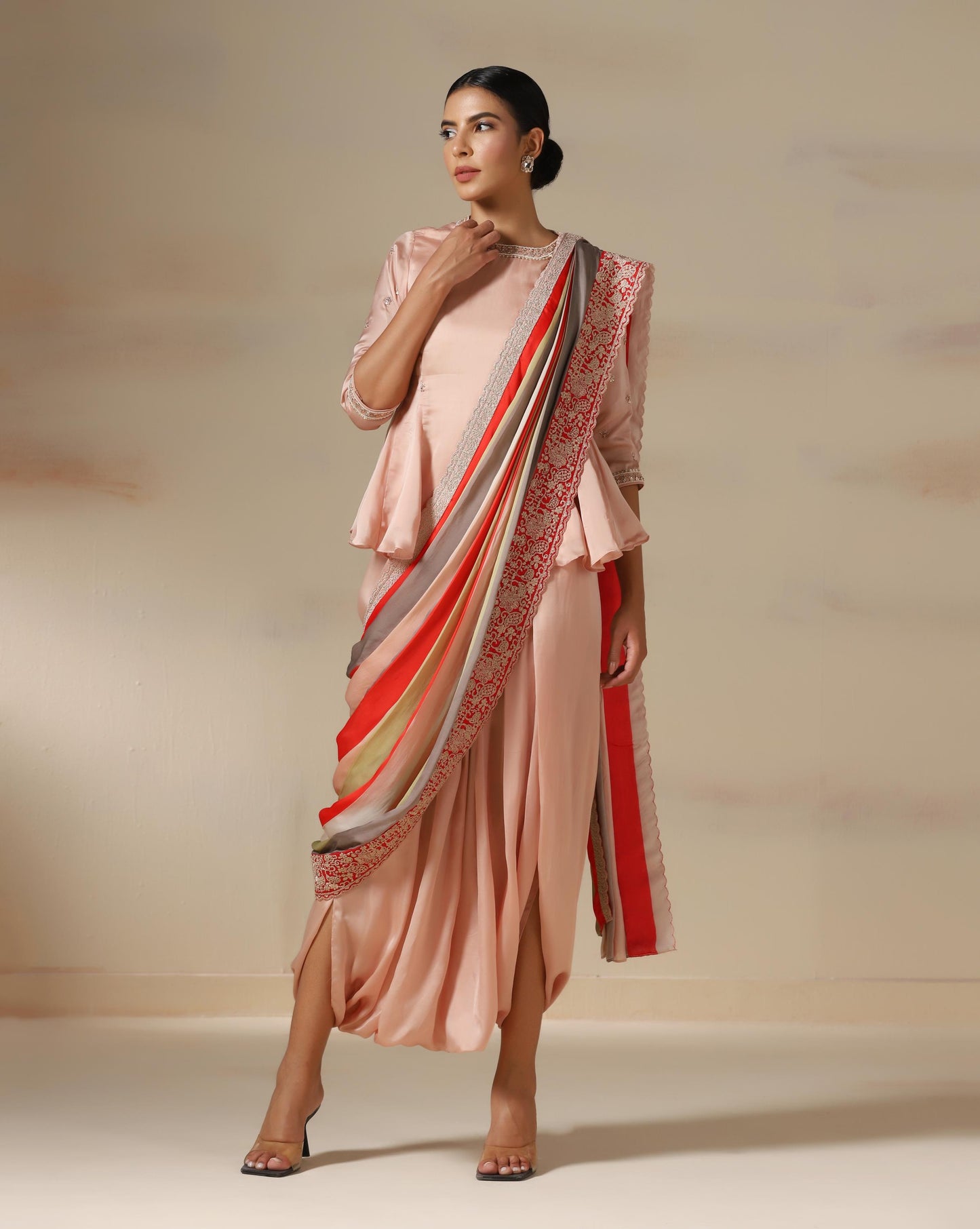 Blush Royale Drape Ensemble