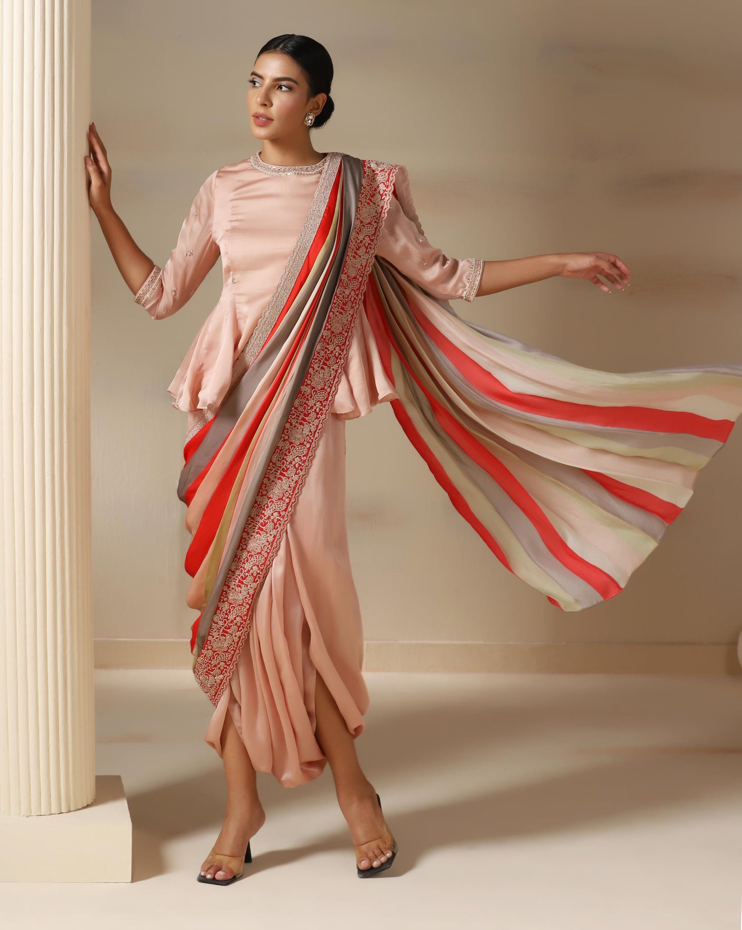Blush Royale Drape Ensemble