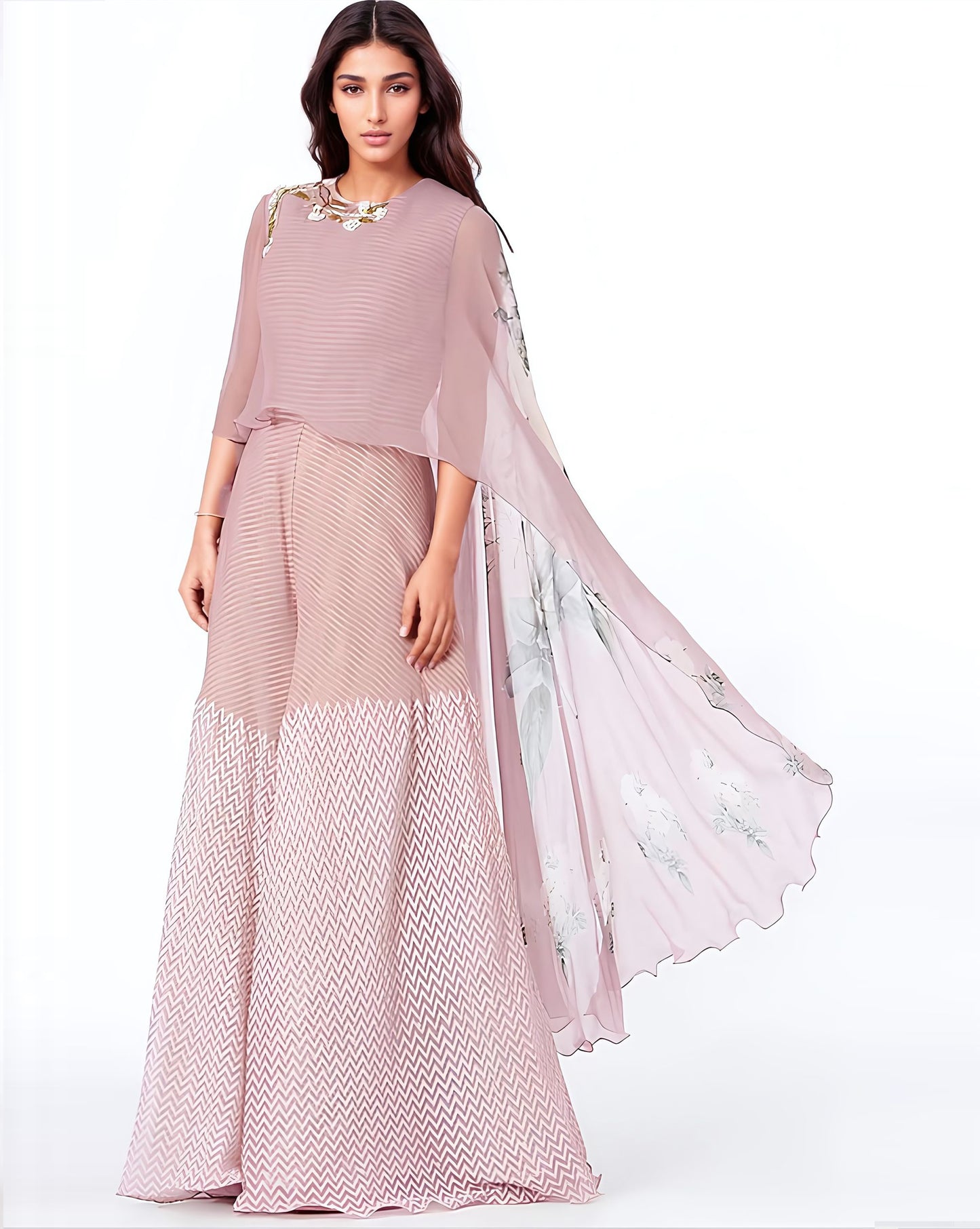 Light Purple Chevron Printed Jumpsuit