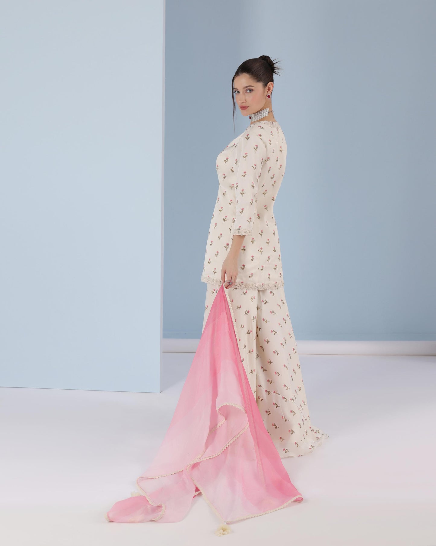 Ivory Blossom Sharara Set