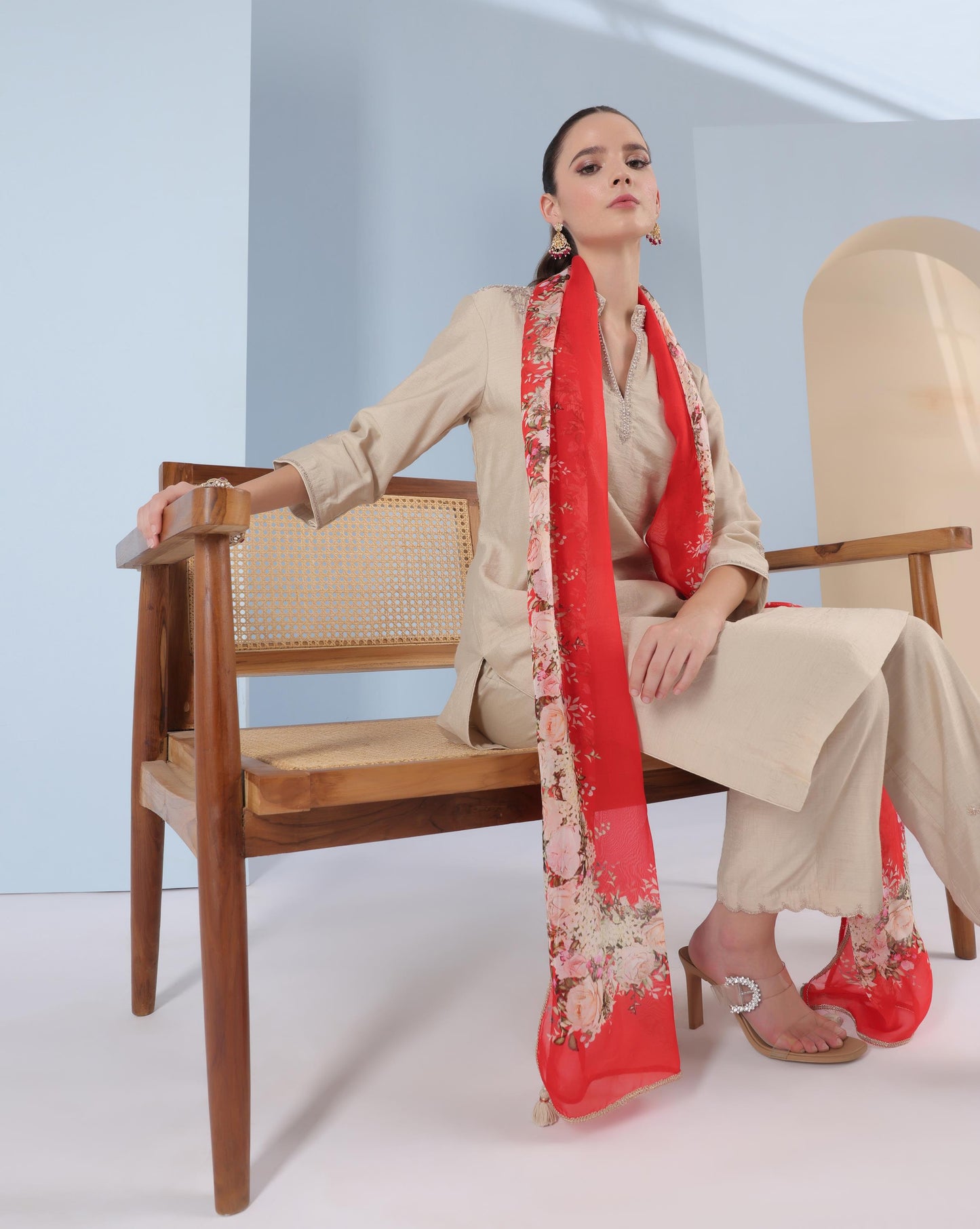 Scarlet Bloom Kurta Set