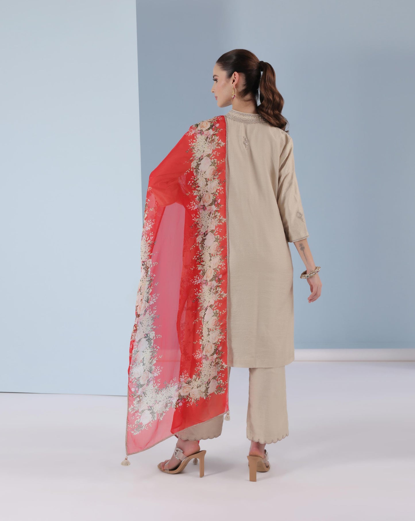 Scarlet Bloom Kurta Set