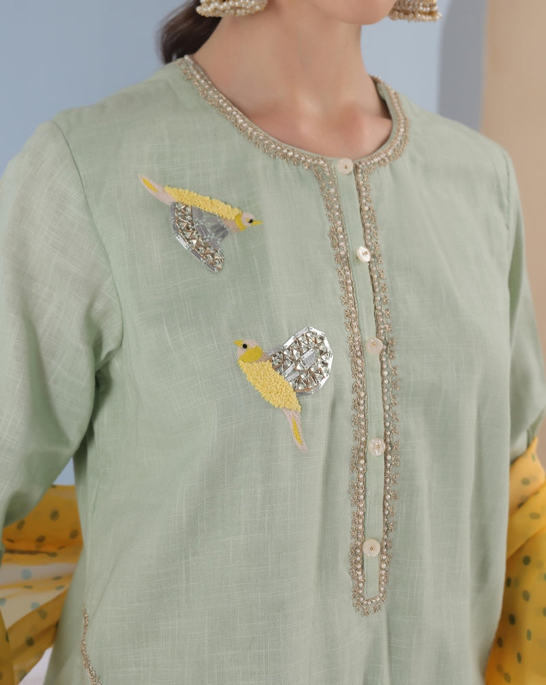 Canary Whisper Kurta Set Yashodhara
