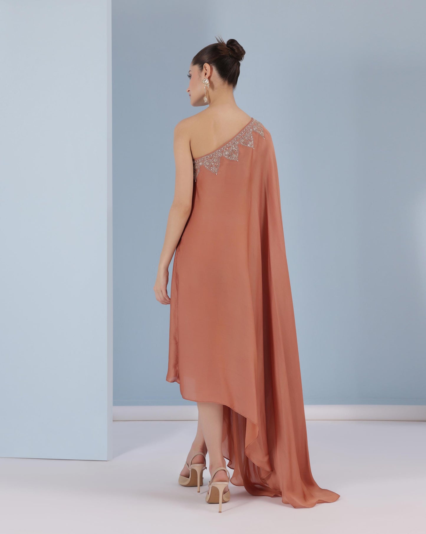 Terracotta Drape Gown