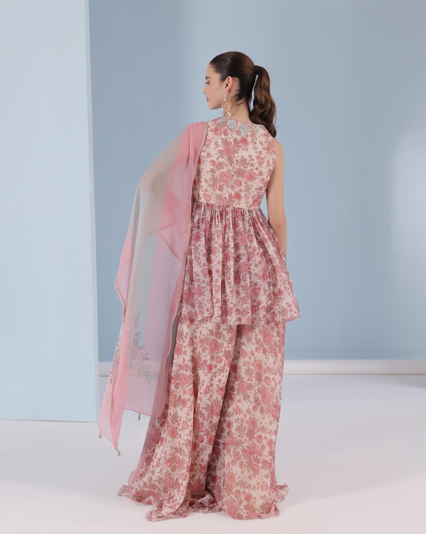 Rosé Blossom Sharara Set