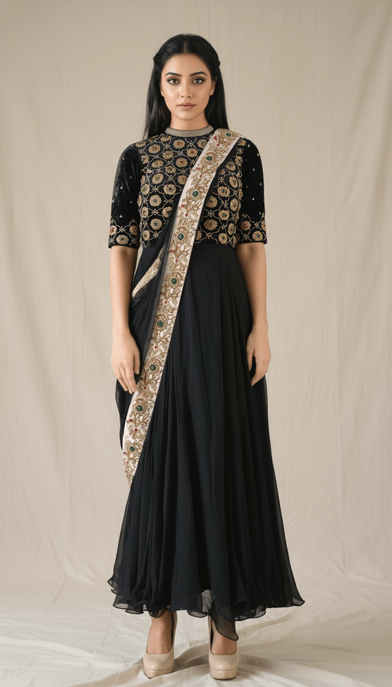 BLACK EMBROIDERED SET Yashodhara