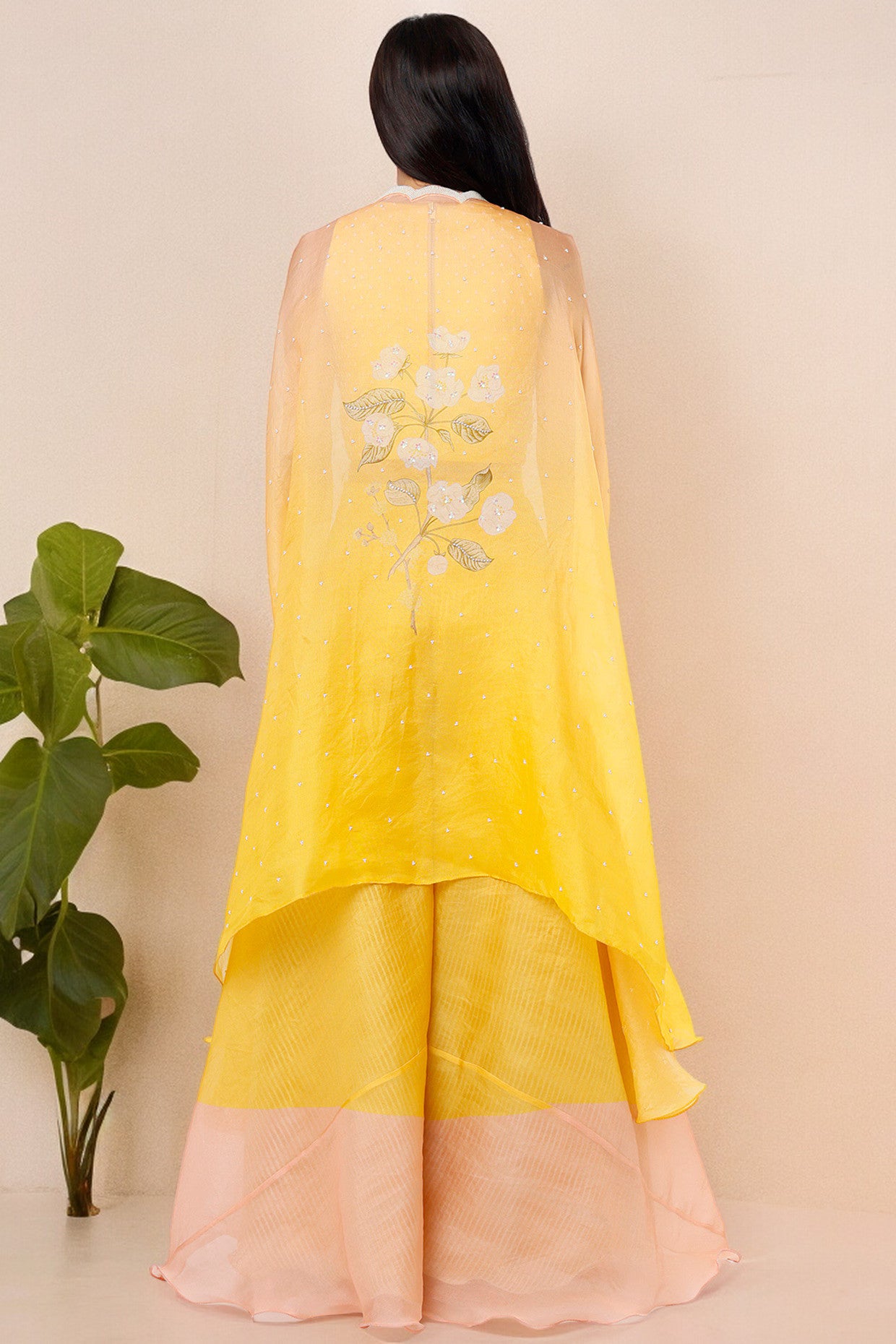 Yellow Digital Printed Cape Set