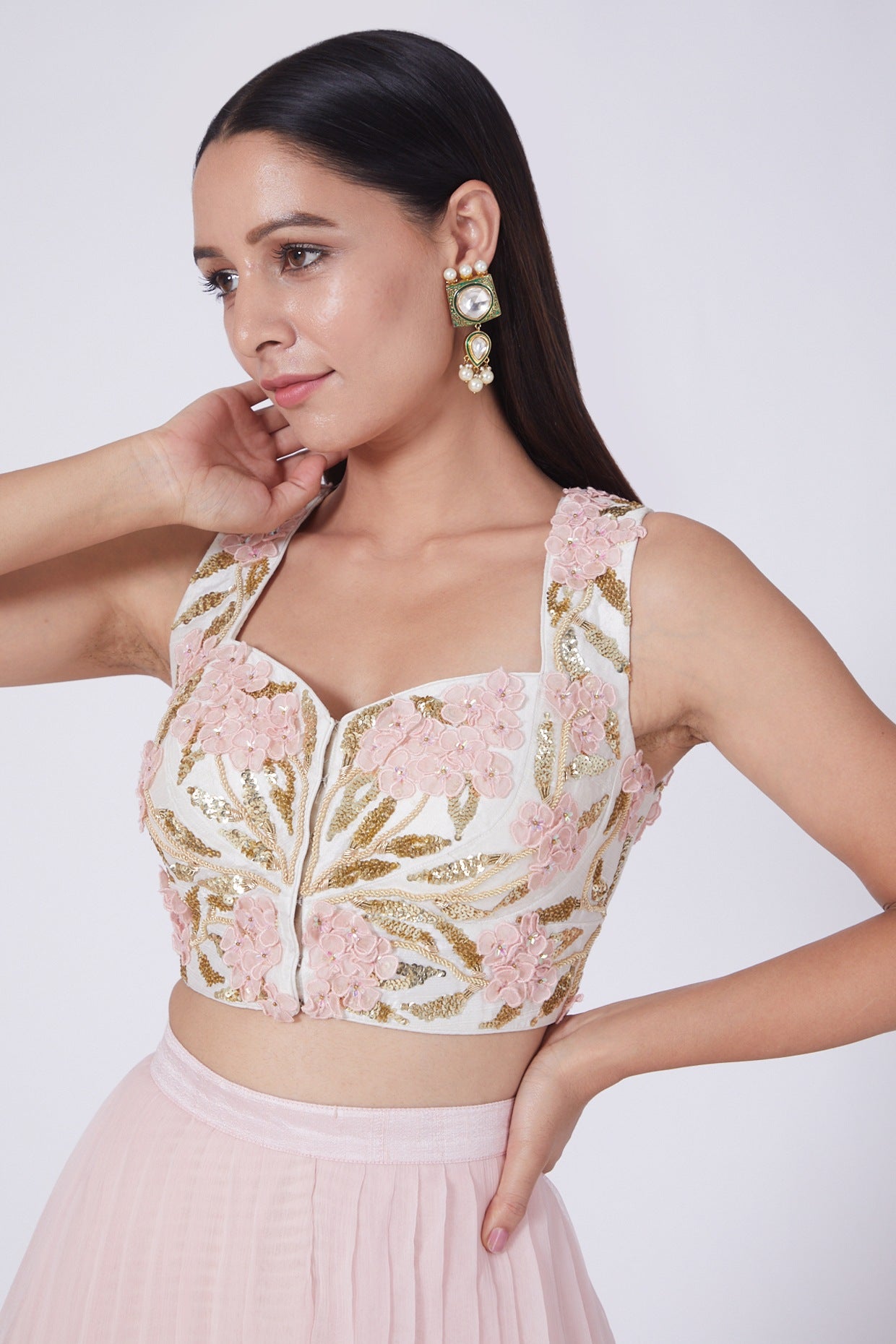 Blush Pink Printed Cape Set