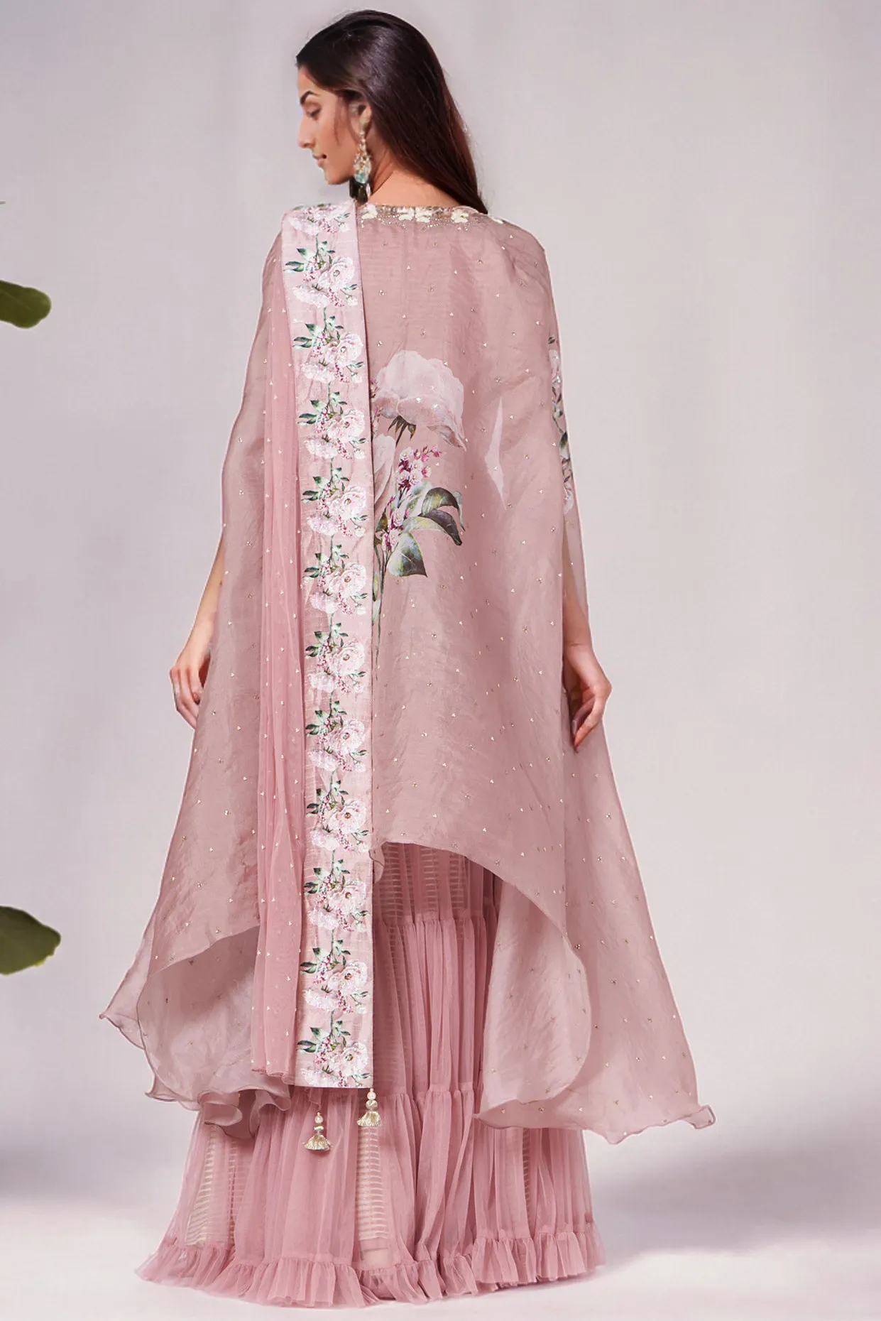 Blush Pink Organza Lehenga Set Yashodhara