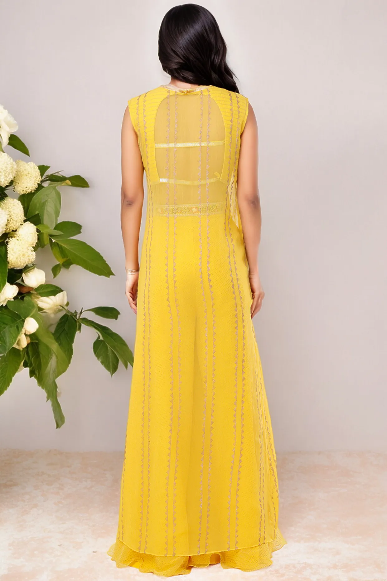 Yellow Printed Pant Set