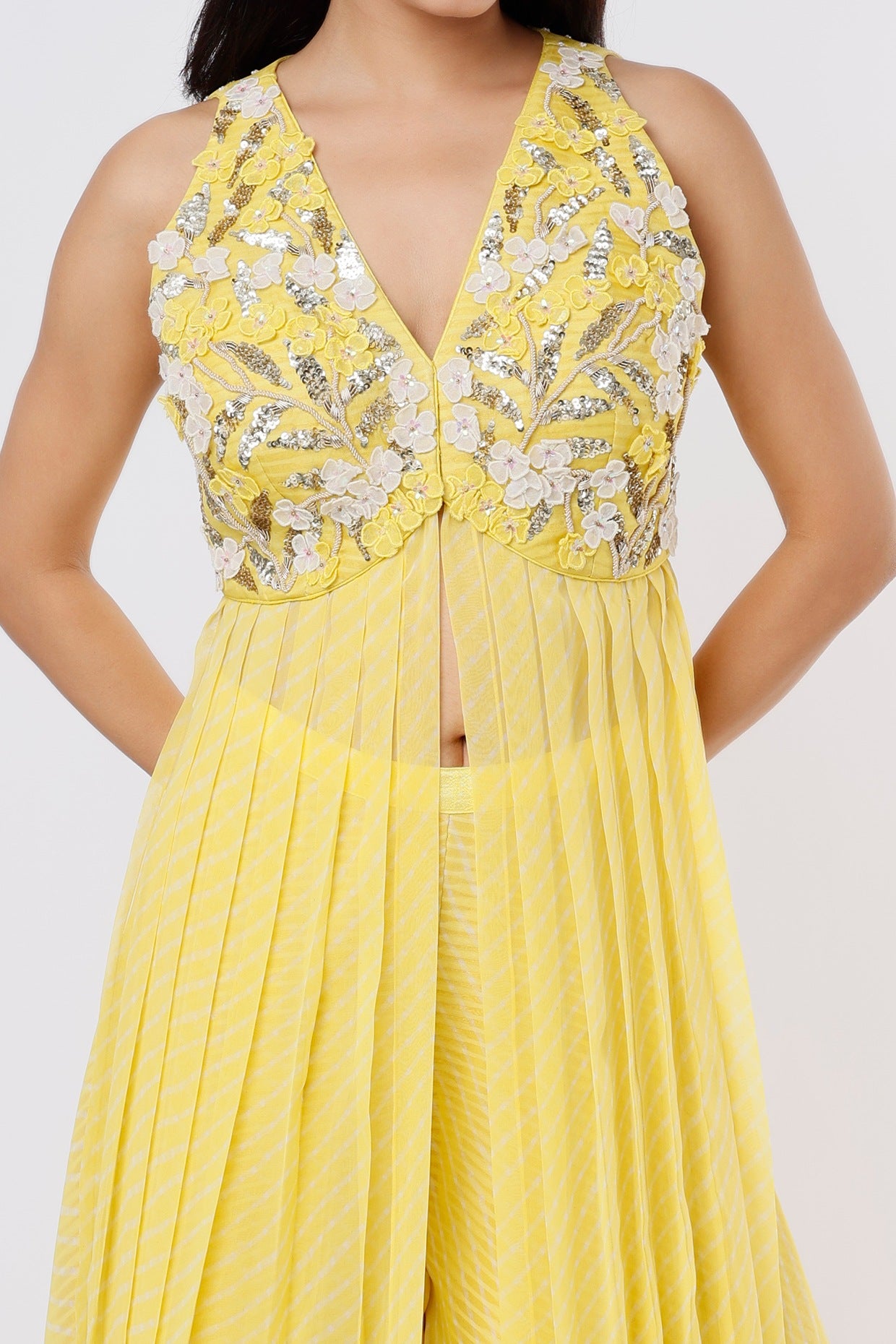 Butter Yellow Chiffon Kurta Set