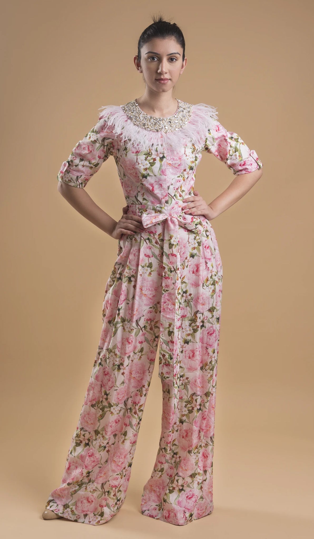 PEONIES PRINT JUMPSUIT