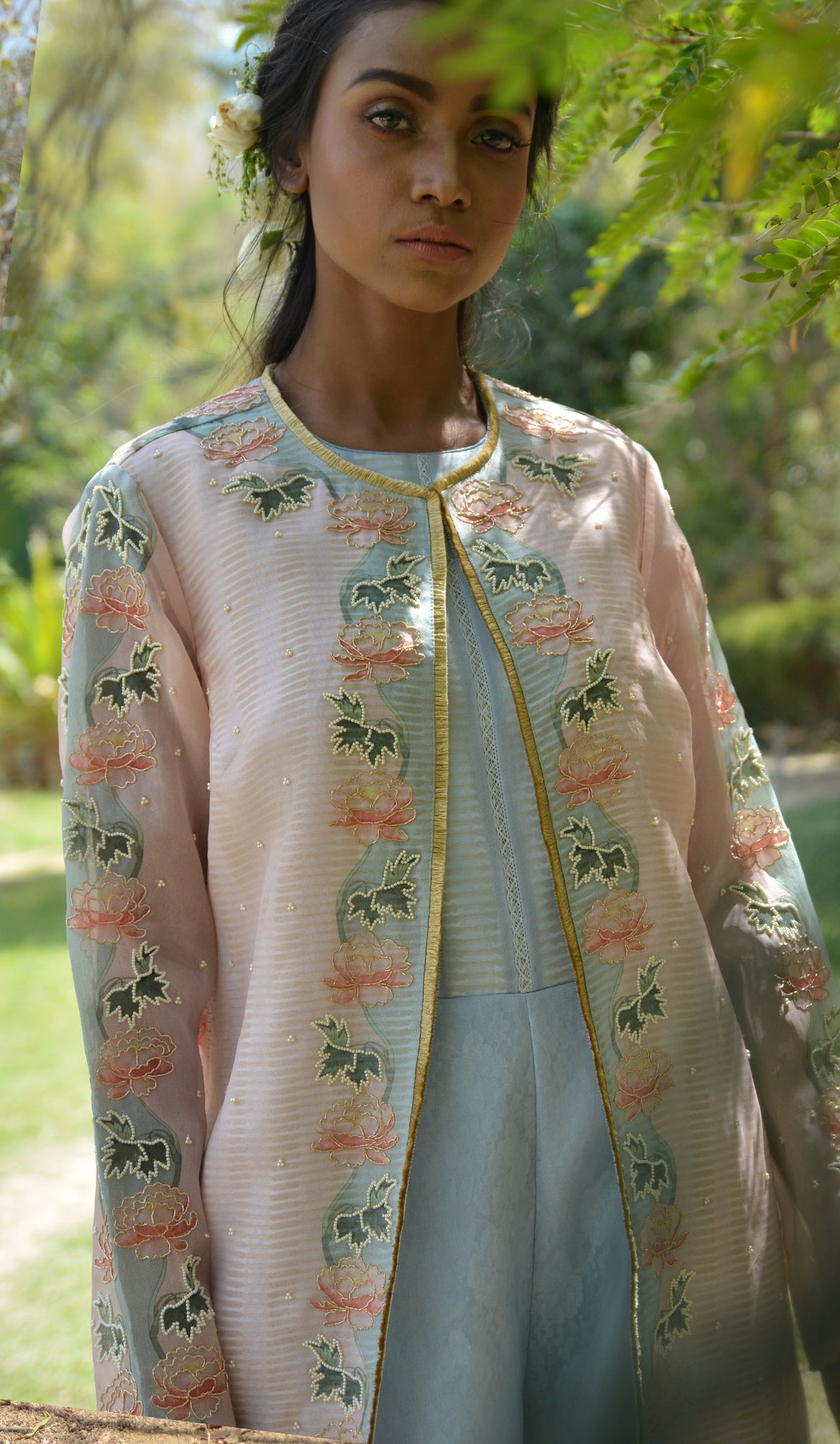 PRINTED LONG JACKET SET