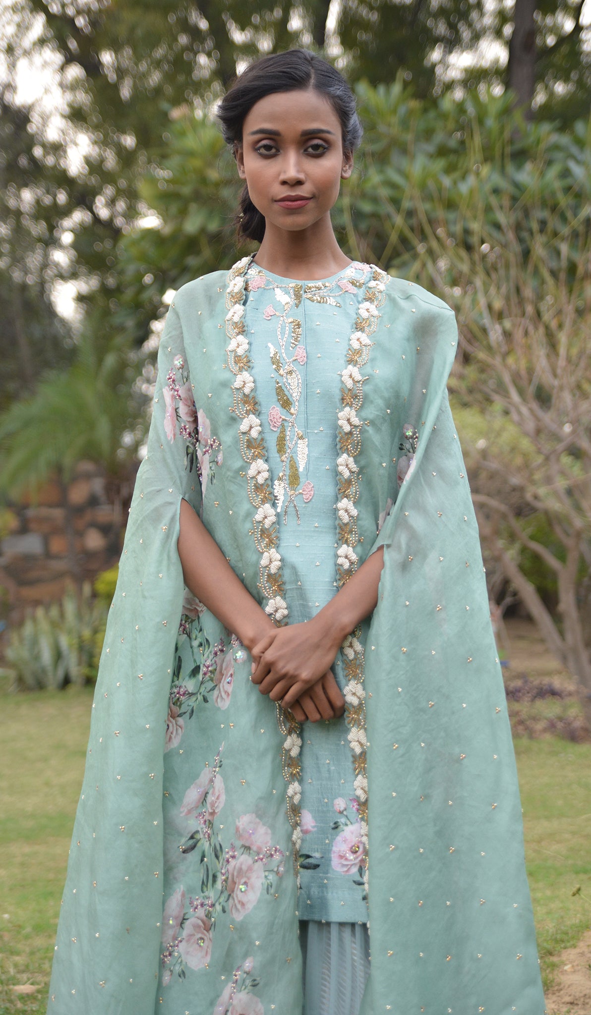 BUTTERCUP RAW SILK DIGITAL PRINTED SUIT Yashodhara
