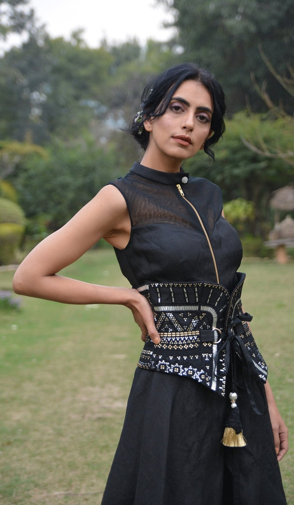 Noir Majesty Embroidered Corset Gown Yashodhara