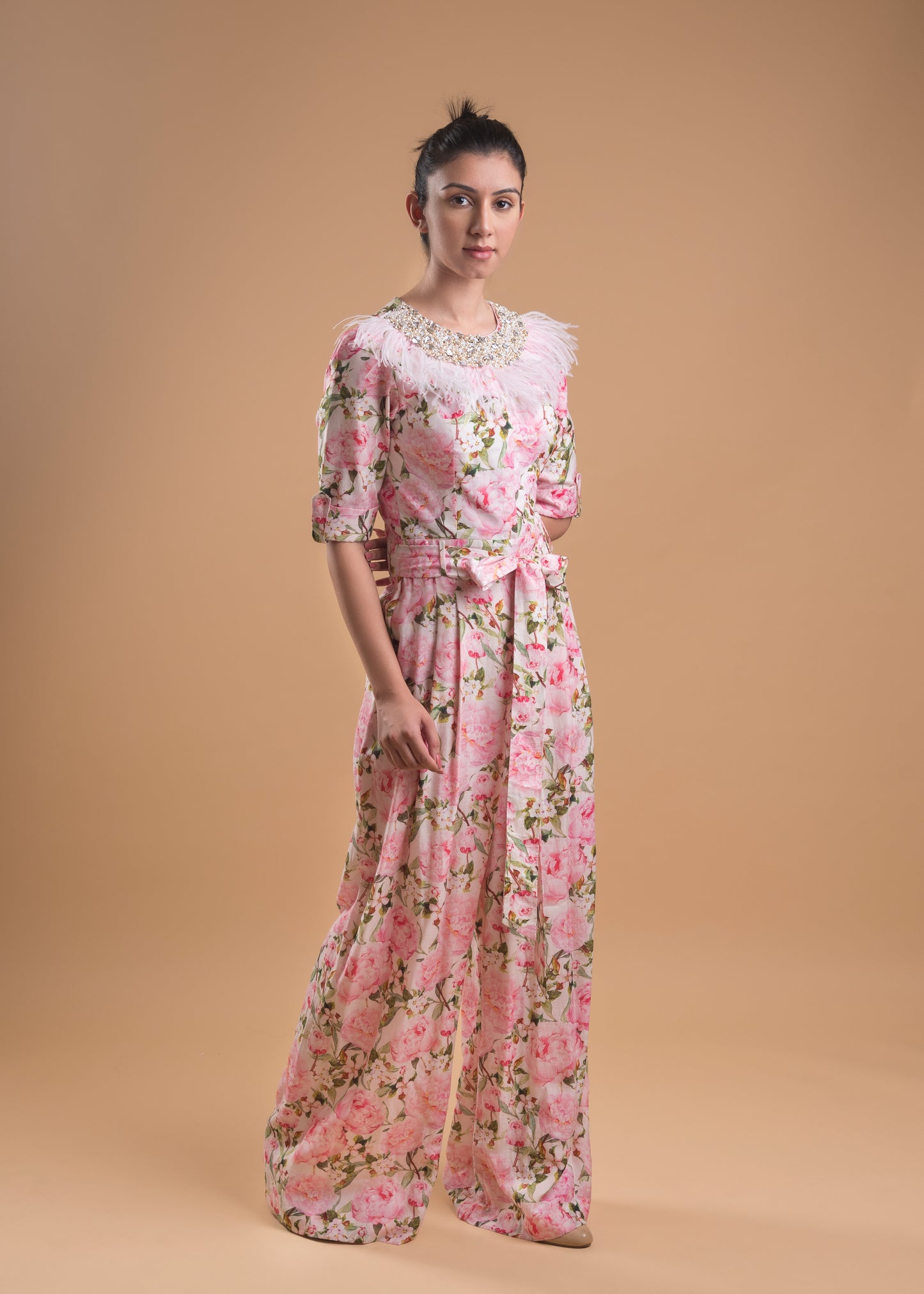 PEONIES PRINT JUMPSUIT