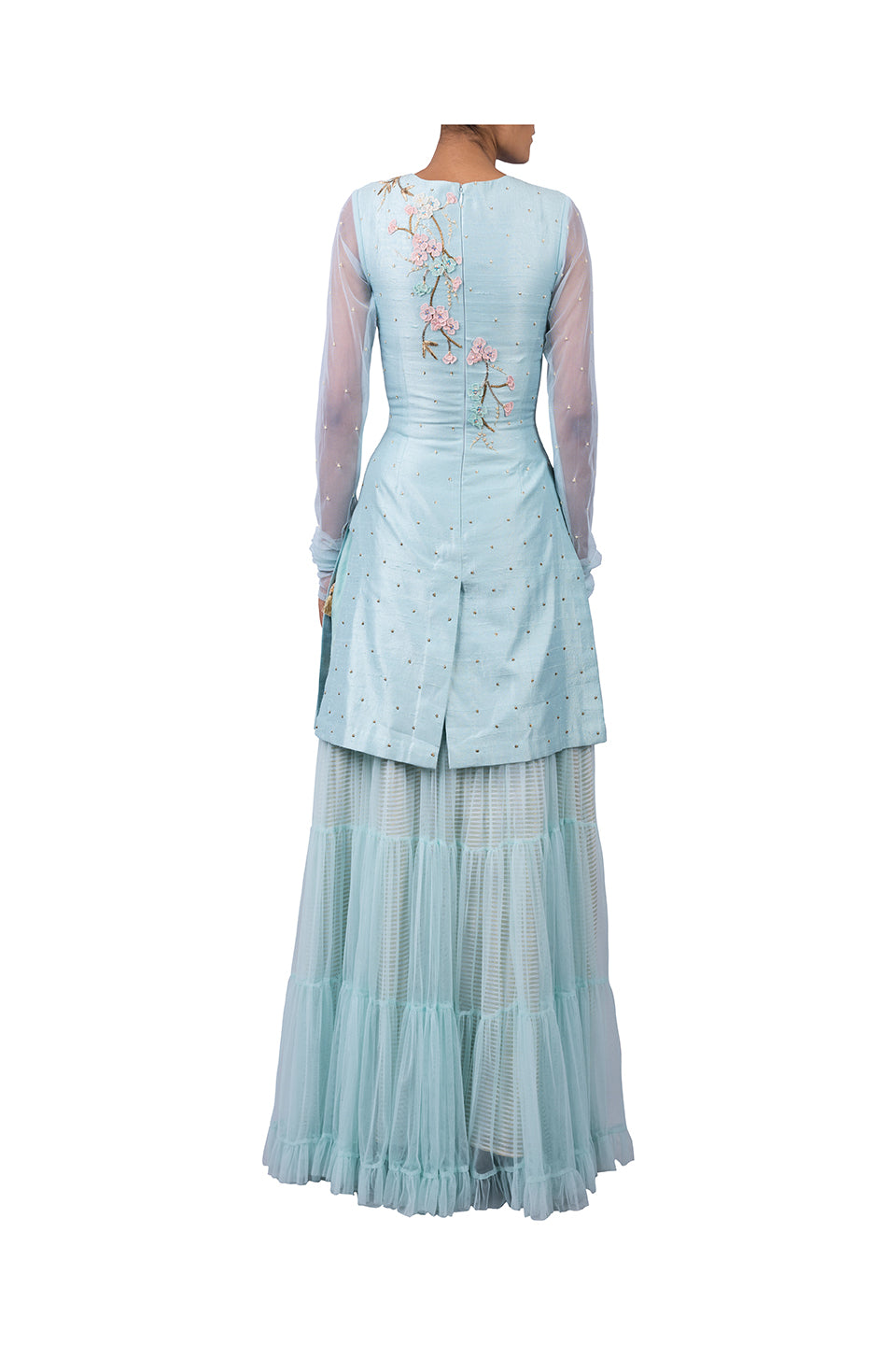 JAPANESE CIRCLE EMBROIDERED SUIT SHARARA