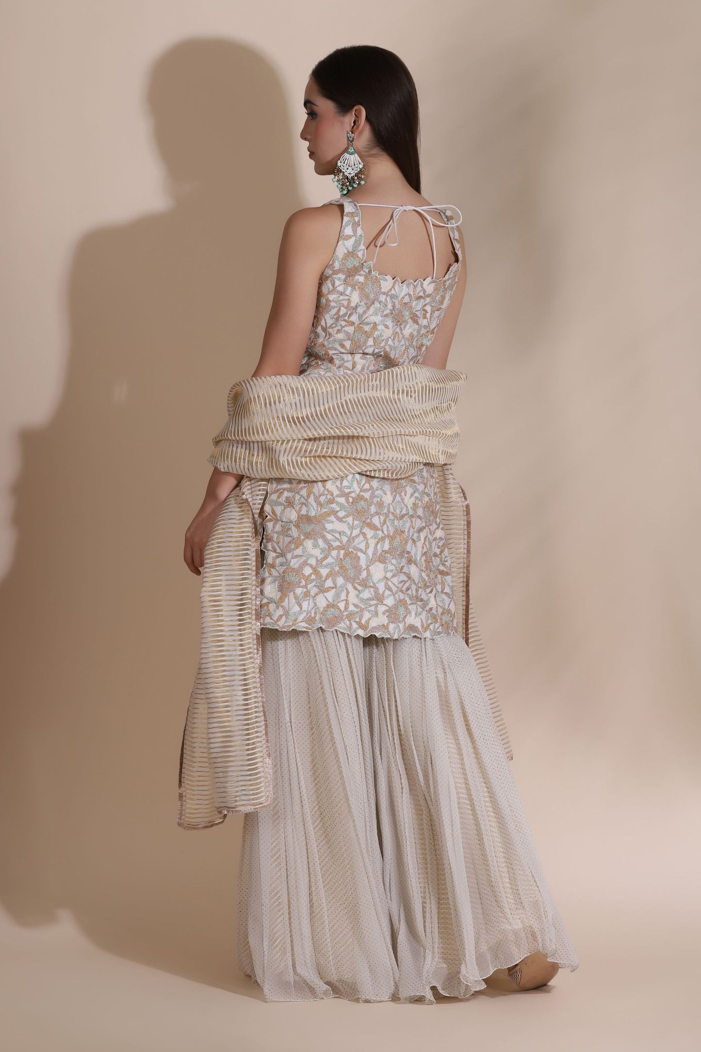 Cord Suit With Garara Pants