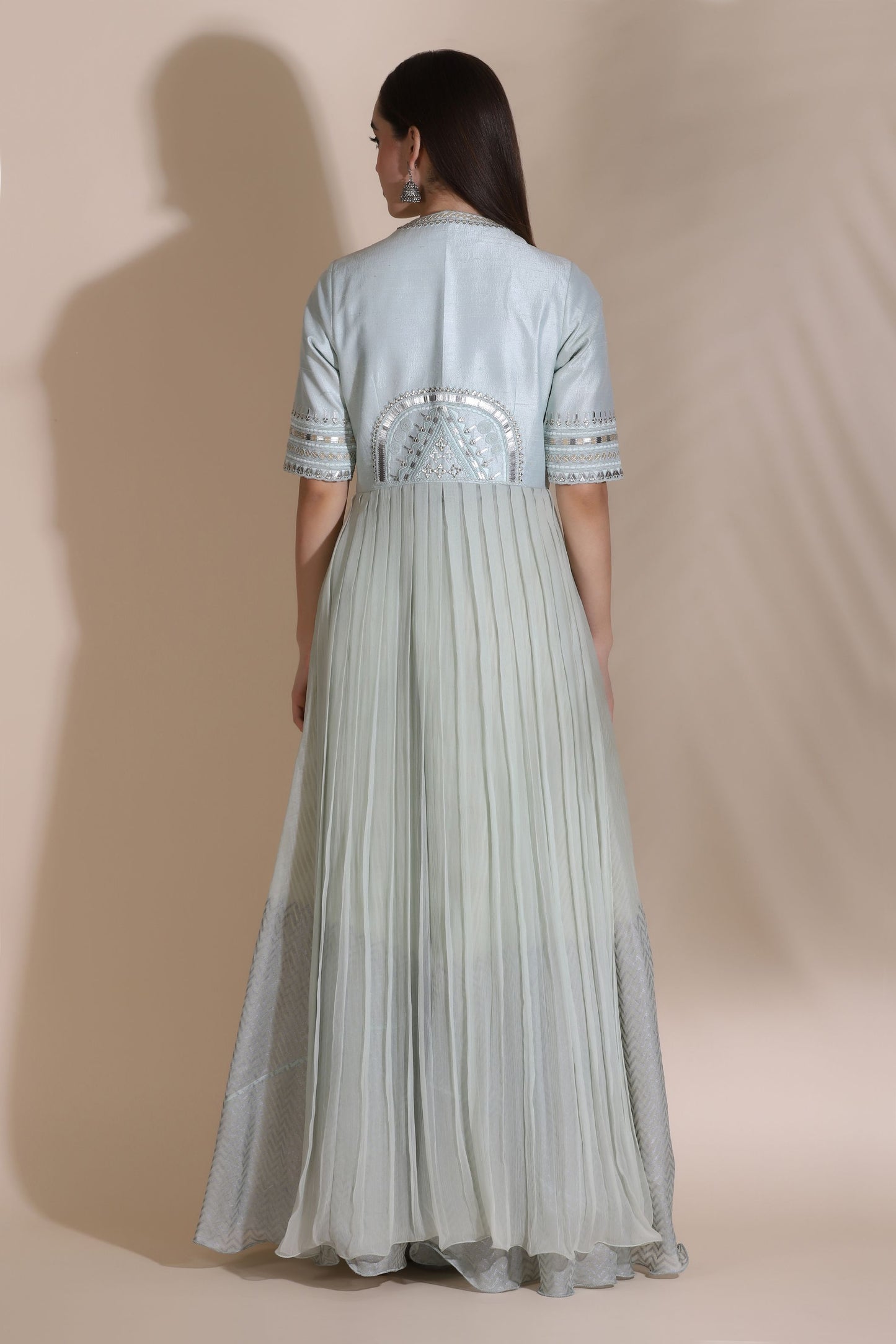 Leather Work Kurti with Pallazos