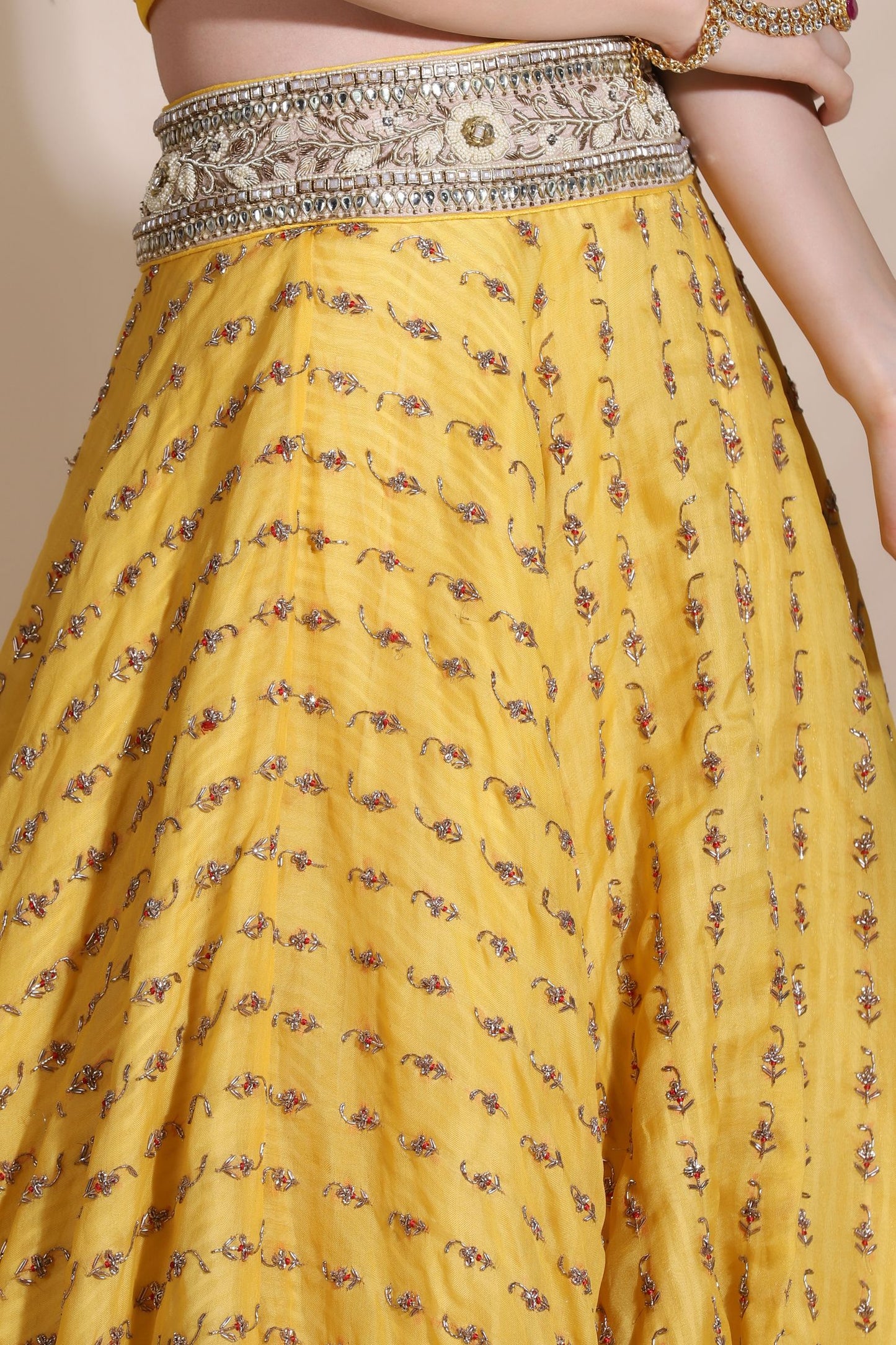 Yellow Embroidered Lehenga