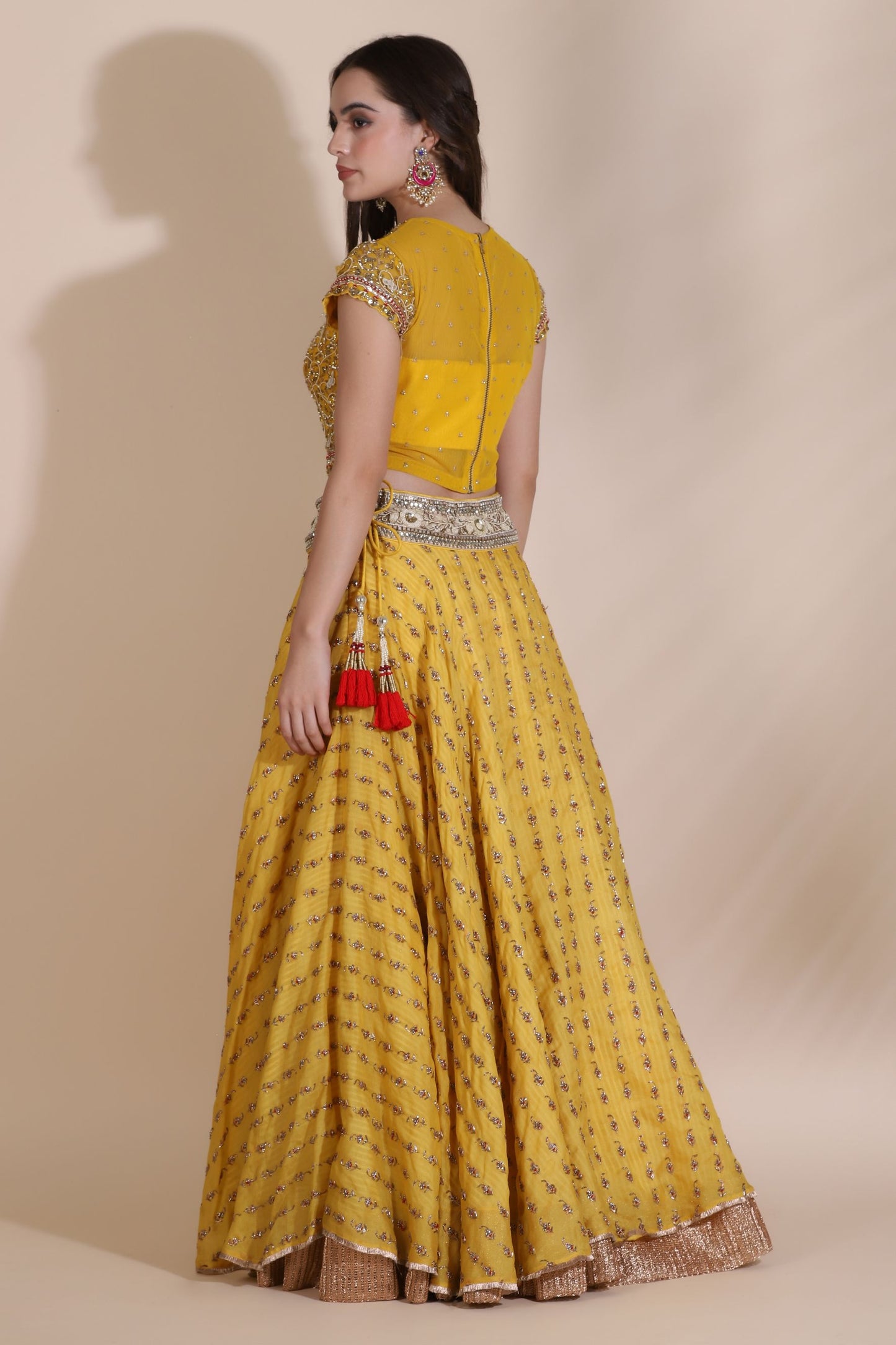 Yellow Embroidered Lehenga