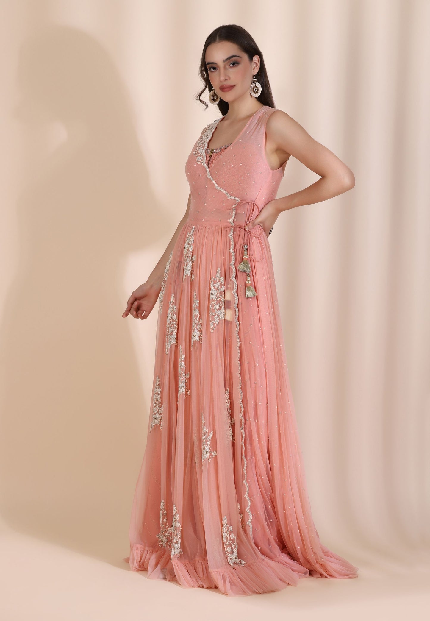 Persian Dori Corset With Mukesh Plazzo Angrakha