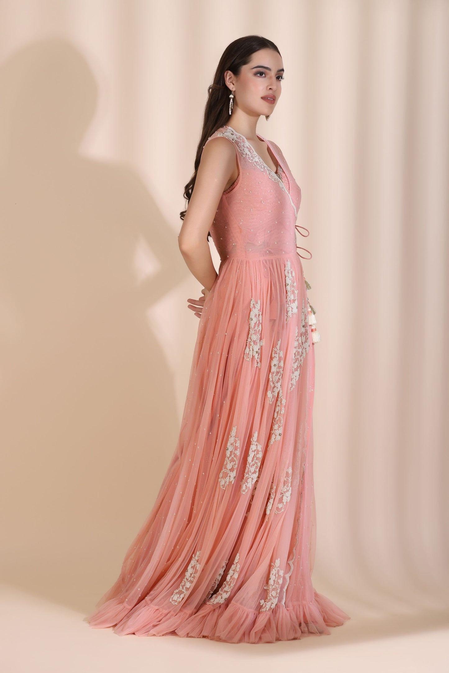 Persian Dori Corset With Mukesh Plazzo Angrakha