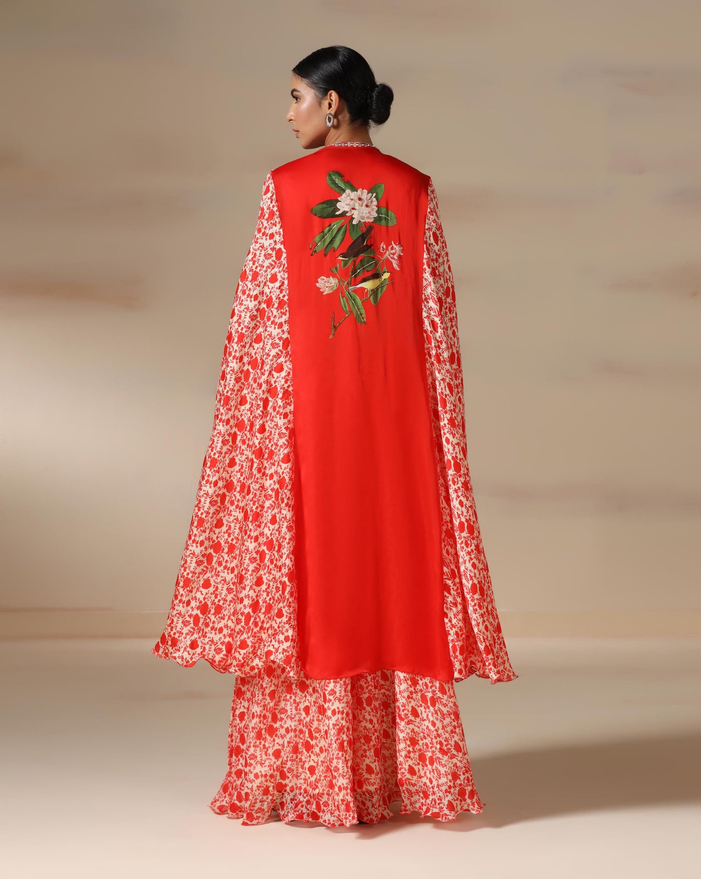 Scarlet Bloom Cape Set