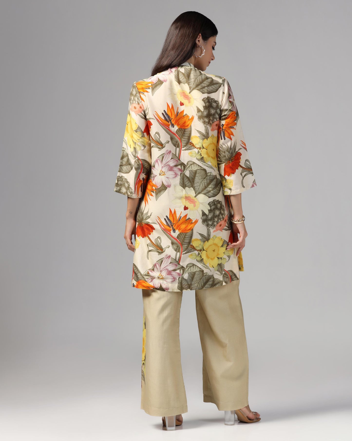 Botanical Oasis Silk Tunic Set