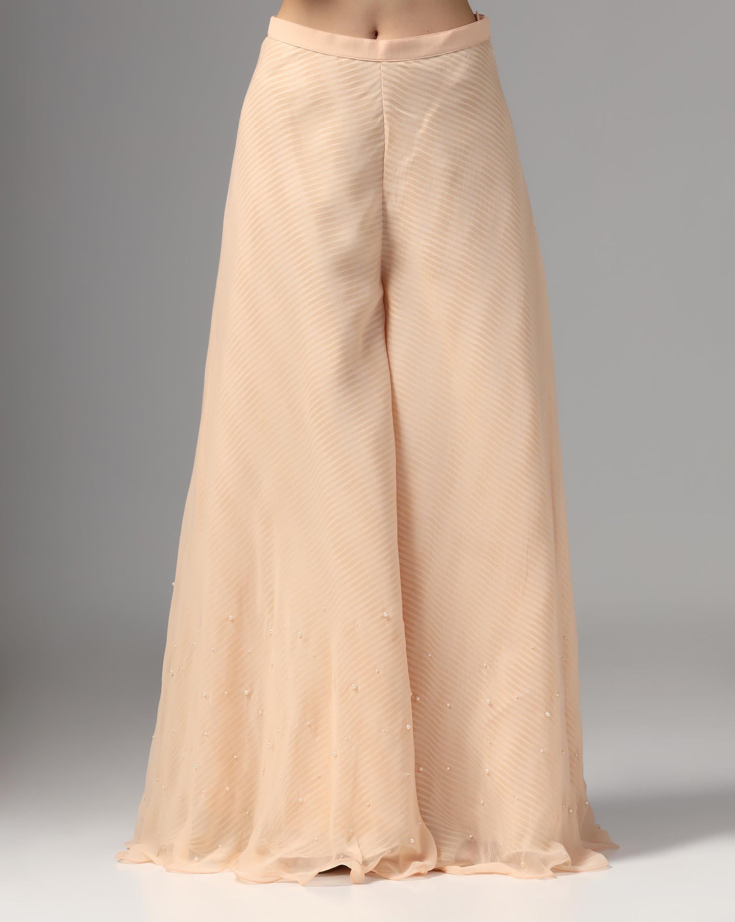Peach Nectar Embellished Camisole & Palazzo Set