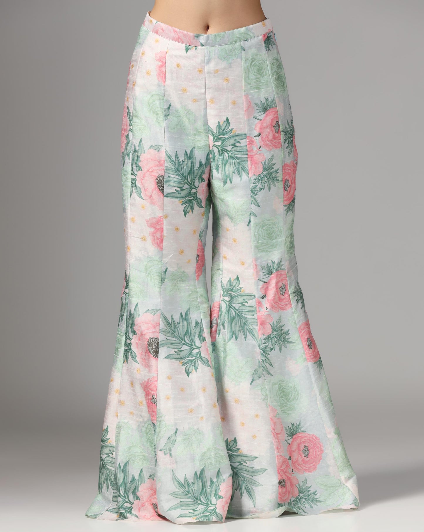 Mint Peony Flare Gharara Set