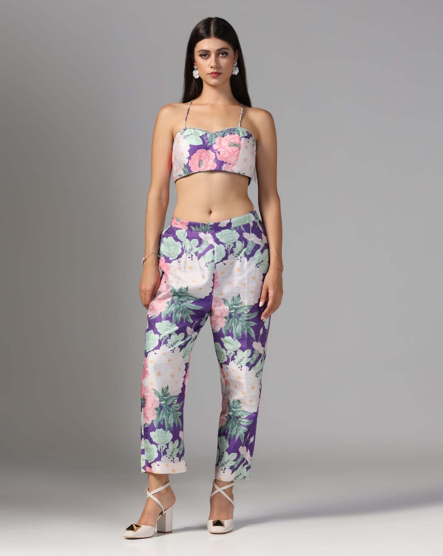 Twilight Bloom Cape & Trouser Set