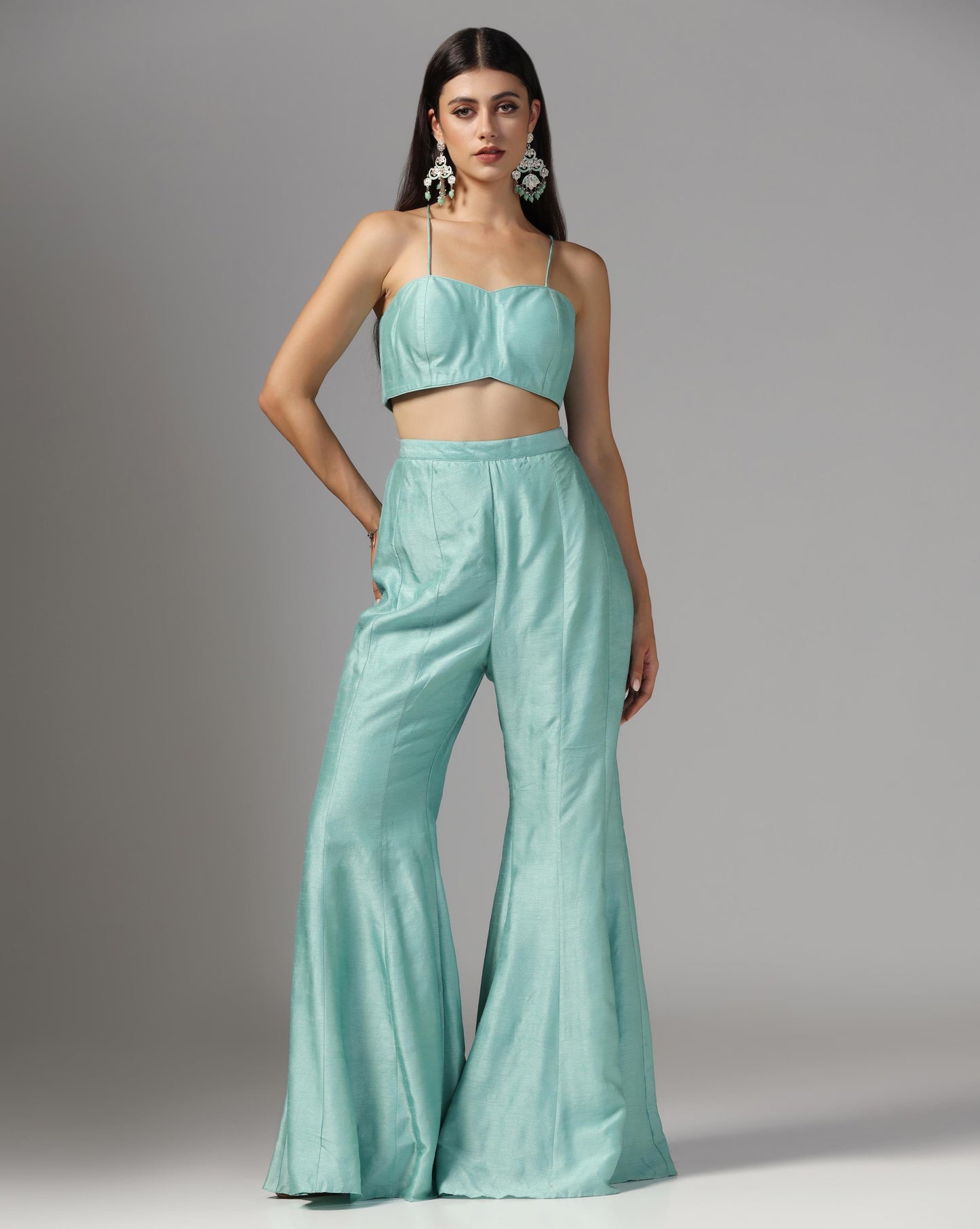 Seafoam Serenity Cape & Sharara Set