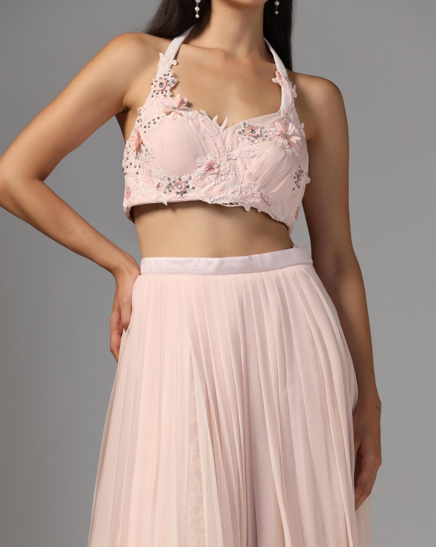 Rosé Whisper Pleated Lehenga Set
