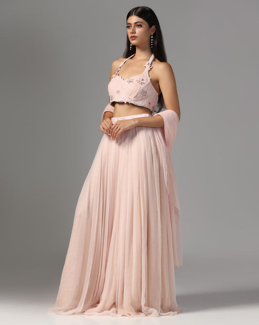 Rosé Whisper Pleated Lehenga Set