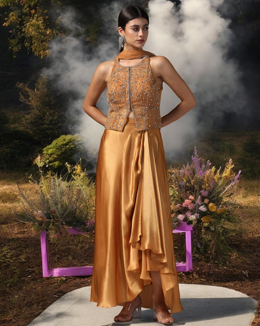 Draped Skirt Set