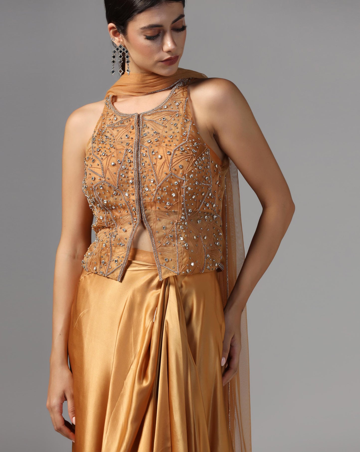 Amber Radiance Crystal-Studded Fusion Set