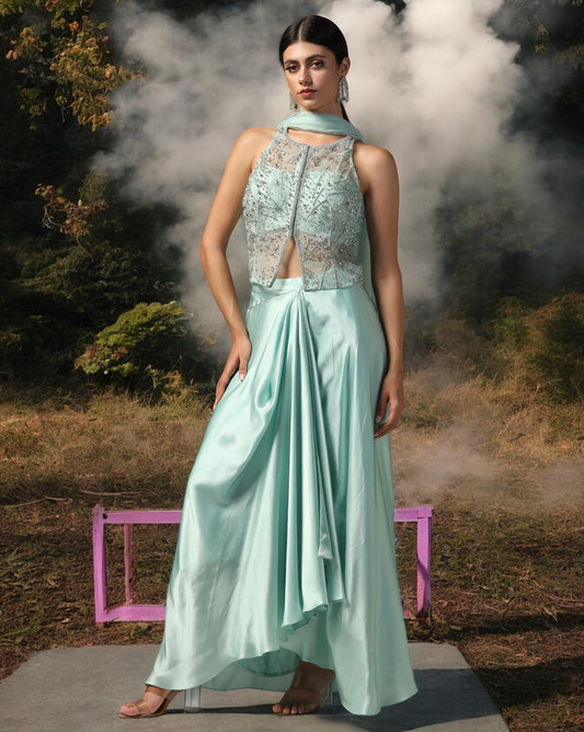 Draped Skirt Set