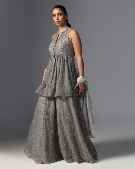 Moonstone Grey Embroidered Set